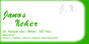 janos neher business card